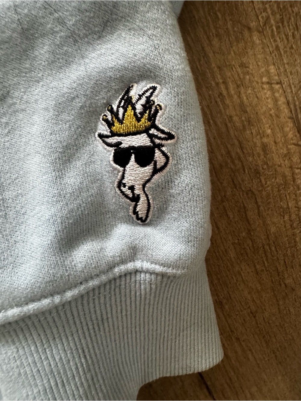 GOAT USA Light Blue Zip-Up Hoodie with Embroidered Dog Accent